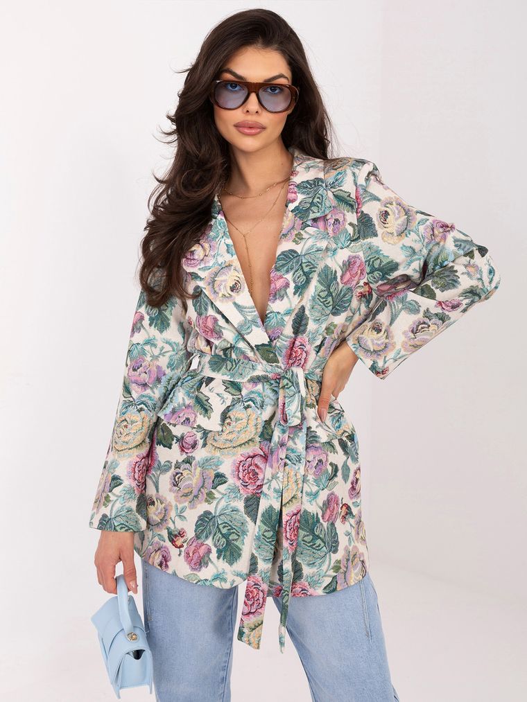 Marynarka damska, zielona, Italy Moda