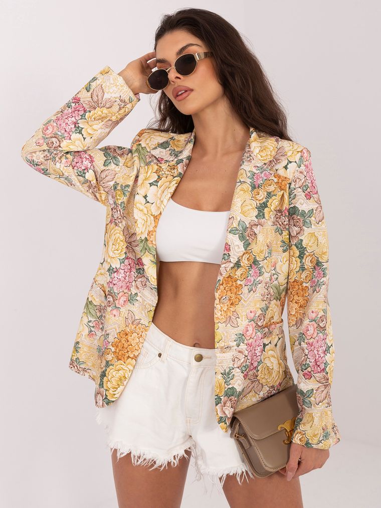 Marynarka damska, żółta, Italy Moda
