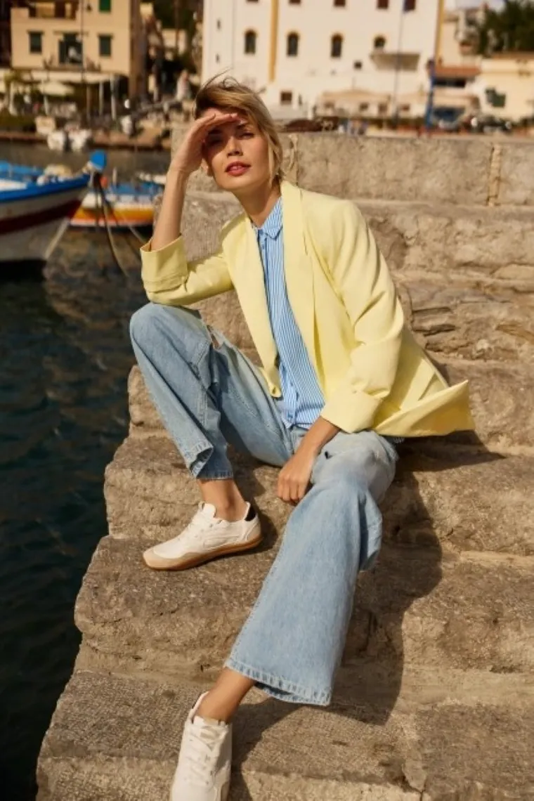 Marynarka damska, żółta, Moodo