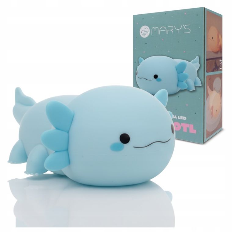 Mary's, Aksolotl, lampka nocna LED, niebieski
