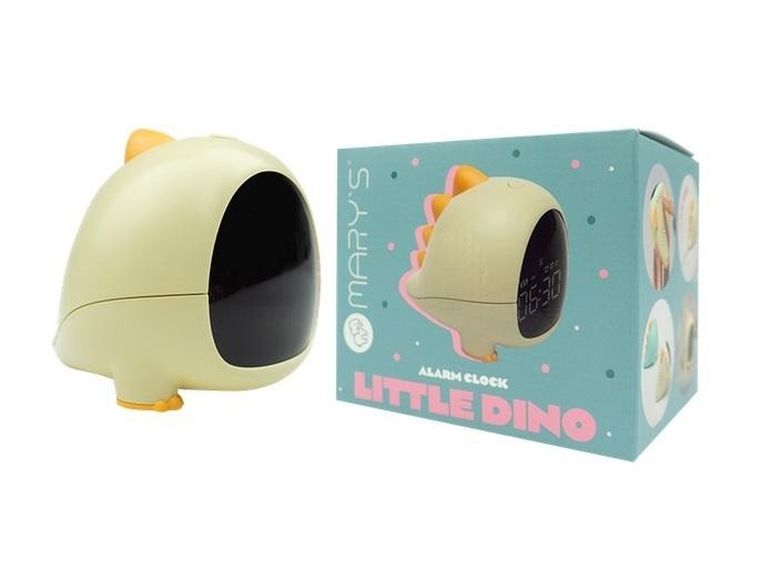 Mary's, budzik, mały dino, żółty