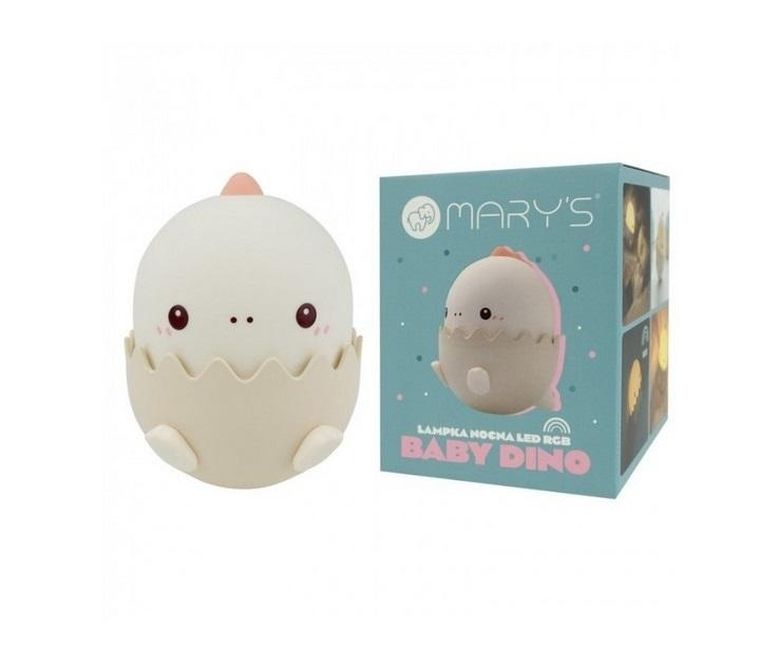 Mary's, Dino, lampka nocna LED, różowy