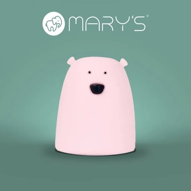 Mary's, Miś mały, lampa LED, różowy