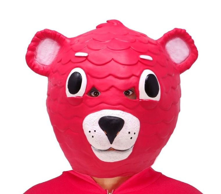 Maska, miś, niedźwiadek różowy