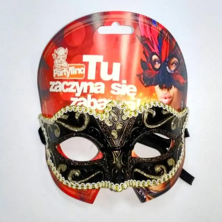 Maska wenecka, czarna