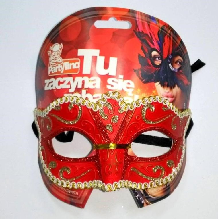 Maska wenecka, czerwona