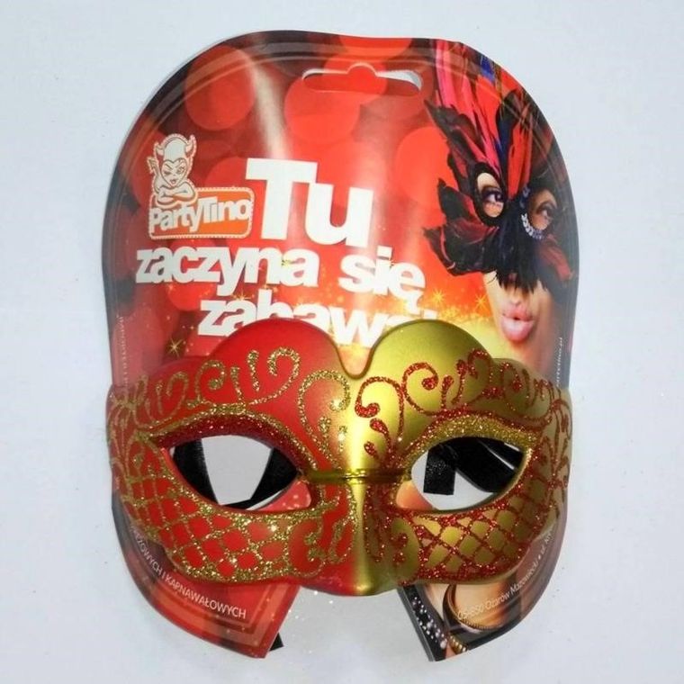 Maska wenecka, czerwona