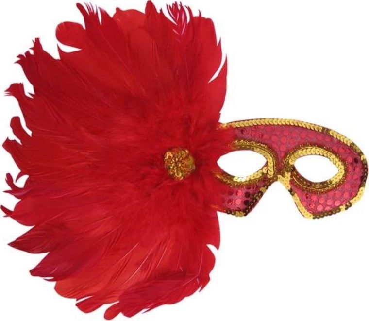 Maska z piór, czerwona