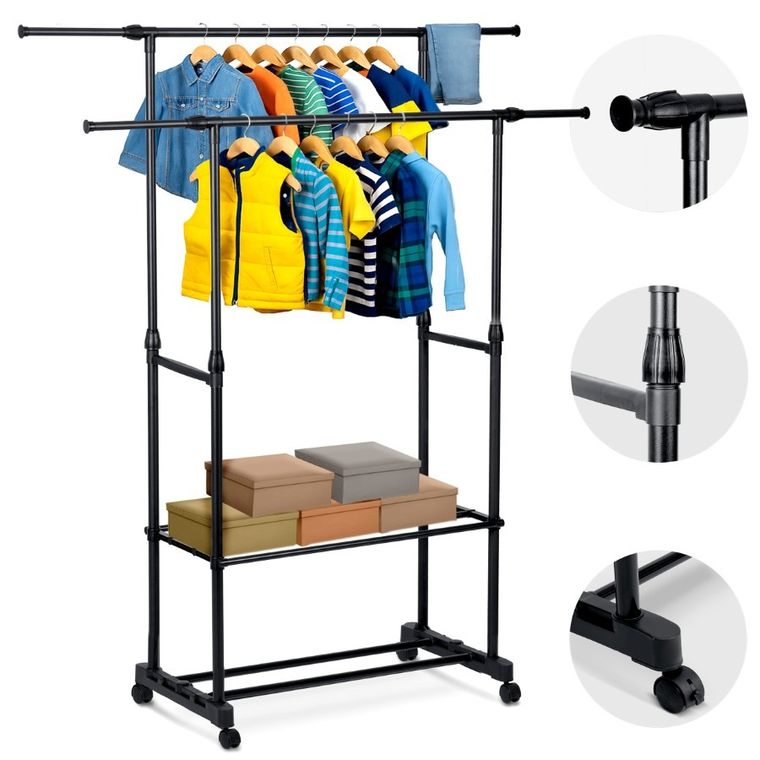 Massido, wieszak na ubrania, czarny