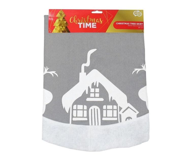 Mata pod choinkę renifery, srebrna, 90 cm