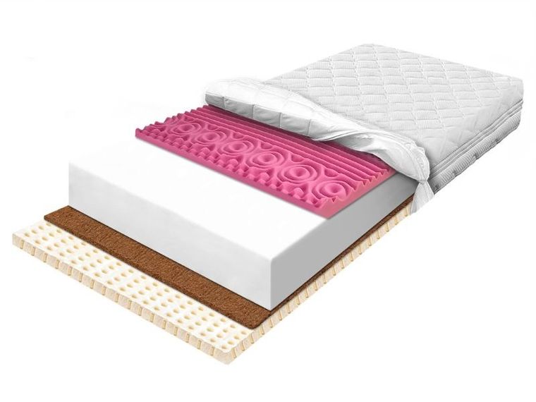 Materace z Gór, Flexi Lateks Kokos Zone, materac sprężysty, piankowy, lateksowy, kokosowy, 70-220-29 cm