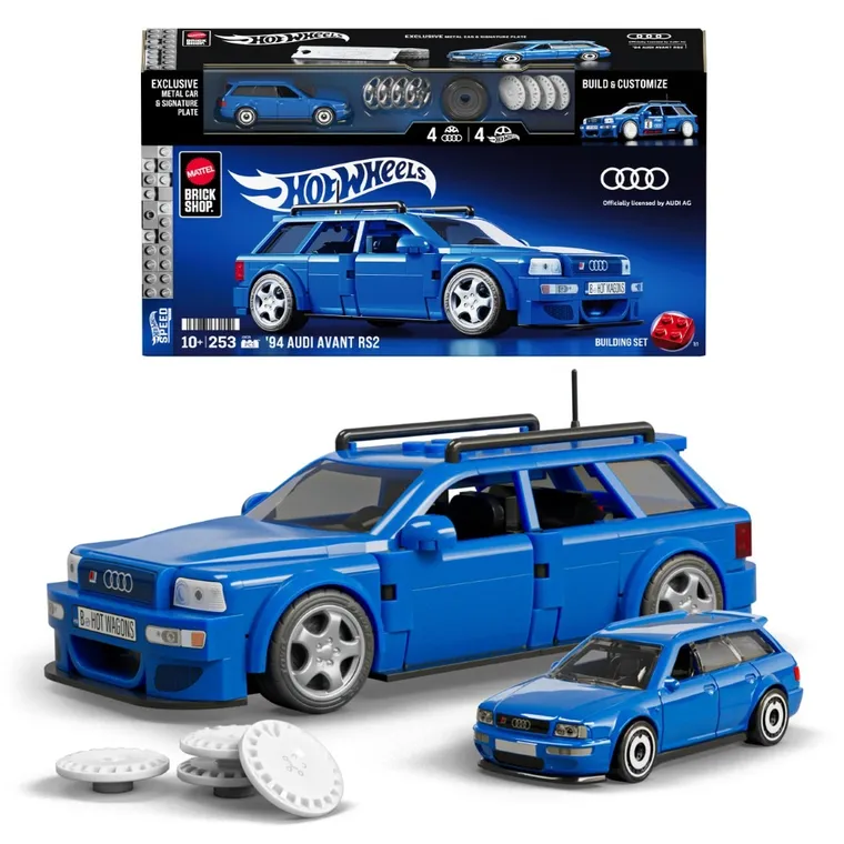Mattel Brick Shop, Hot Wheels, Speed Series ’94 Audi Avant RS2, klocki, 236 elementów