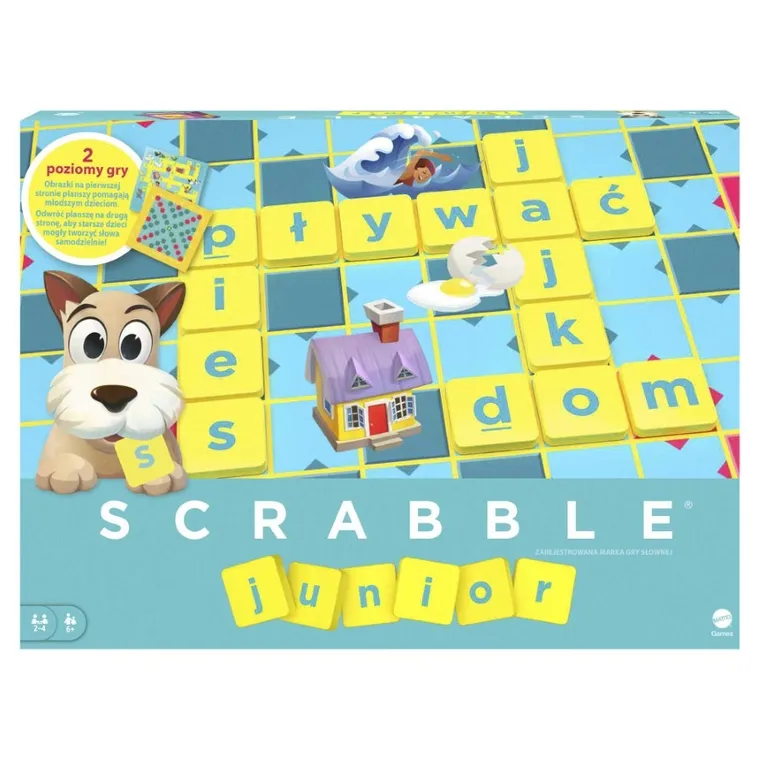 Mattel, Scrabble Junior, gra familijna 2w1