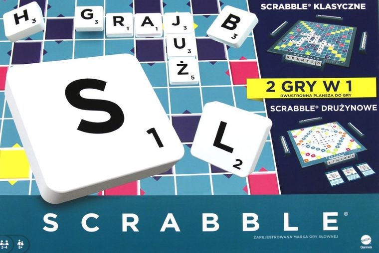 Mattel, Scrabble Klasyczne + Drużynowe, gra towarzyska 2w1