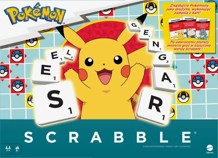 Mattel, Scrabble Pokemon, gra towarzyska w polskiej wersji językowej