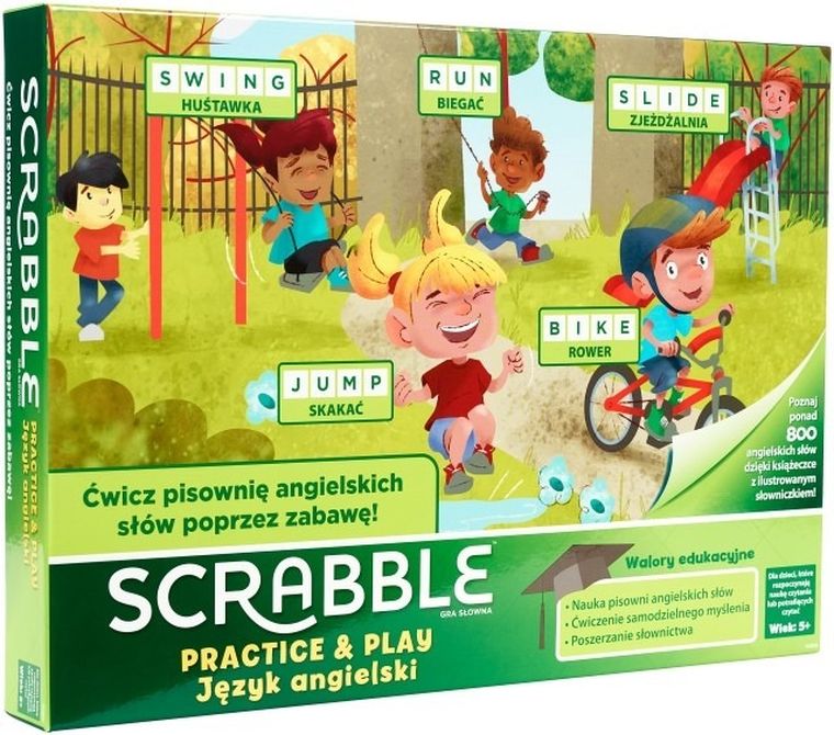 Mattel, Scrabble Practice & Play, gra towarzyska