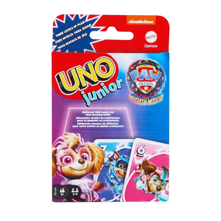 Mattel, Uno Junior Psi Patrol 2, gra karciana dla dzieci
