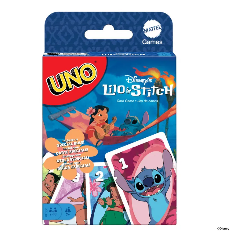 Mattel, UNO, Lilo & Stitch, gra karciana dla dzieci