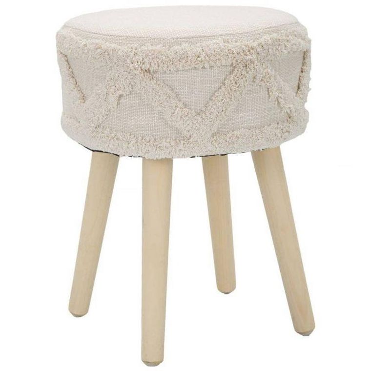 Mauro Ferretti, taboret w stylu boho, drewniane nogi, Ø 32 cm