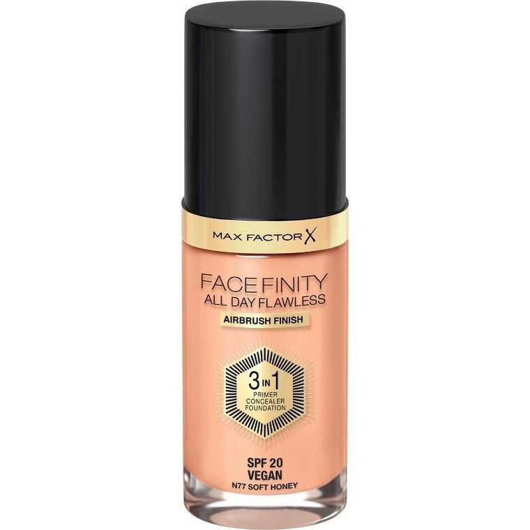 Max Factor, Facefinity All Day Flawless 3in1, podkład do twarzy, nr n77 soft honey, 30 ml