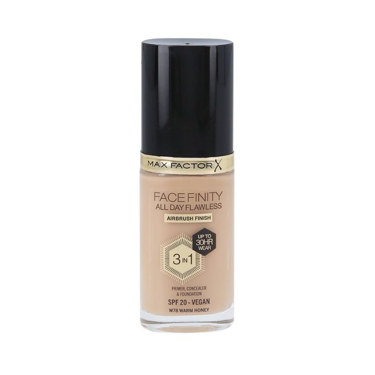Max Factor, Facefinity All Day Flawless, podkład do twarzy SPF20 3w1 30H, W78 Warm Honey, 30 ml