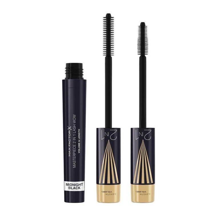 Max Factor, Masterpiece 2in1 Lash Wow, wydłużający i nadający objętość tusz do rzęs, 003 Midnight Black, 7 ml