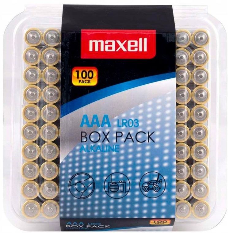 Maxell, bateria alkaliczna, LR03, AAA, 1.5V, 100 szt.