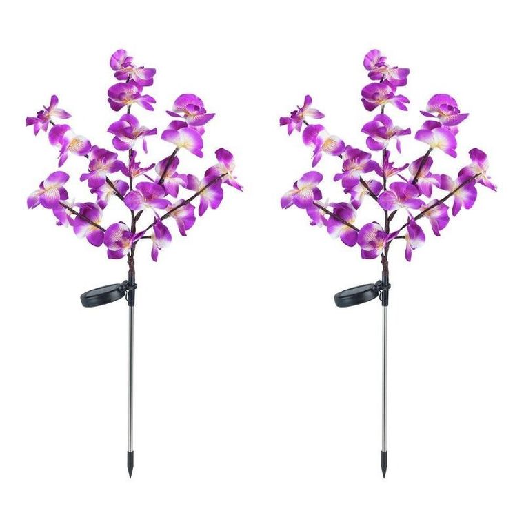 Maximex, lampki ogrodowe solarne, storczyki LED, 75 cm, 2 szt.