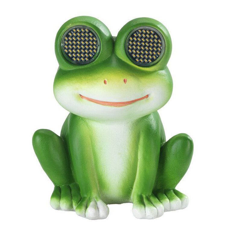 Maximex, solarna figurka ogrodowa żaba LED, ze świecącymi oczami, 11,8 cmx13,5 cm
