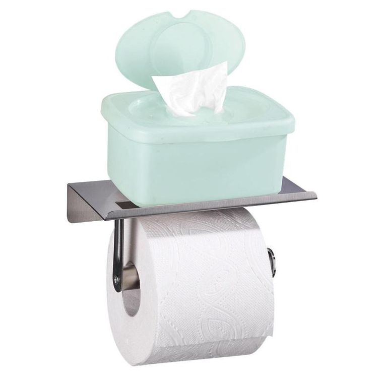 Maximex, uchwyt na papier toaletowy z półką, stal nierdzewna
