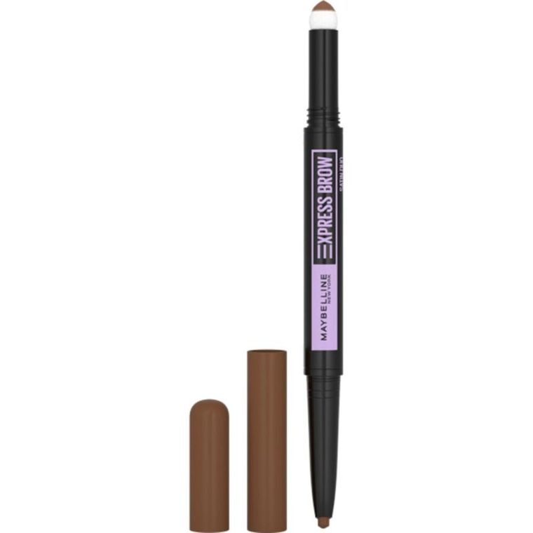 Maybelline, Express Brow Satin Duo, dwustronna kredka do brwi, 02 Medium Brown, 0.71 g