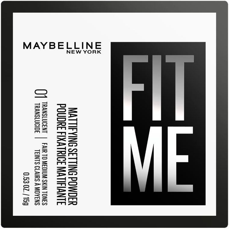 Maybelline Fit Me, puder sypki matujący, 01 translucent, 15 g