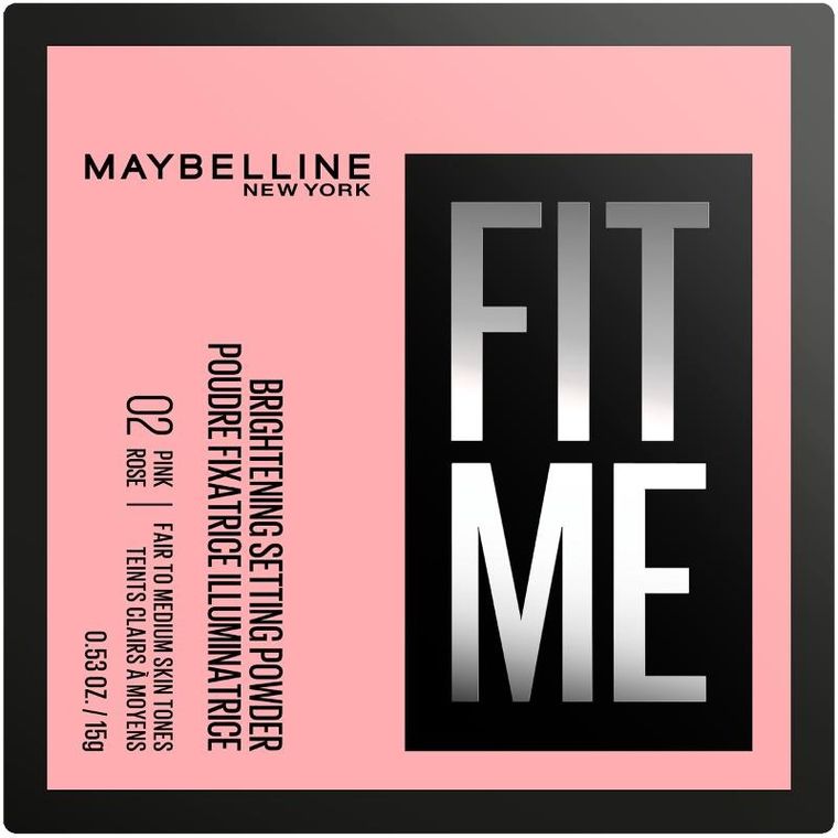 Maybelline Fit Me, puder sypki matujący, 02 pink rose, 15 g