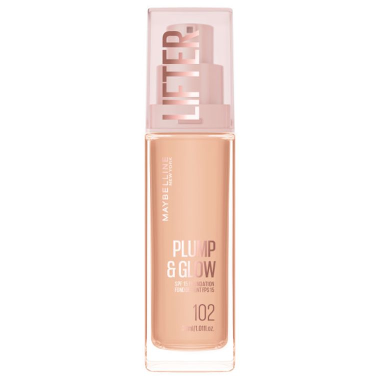 Maybelline, Lifter Plump & Glow, podkład rozświetlający, nr 102, 30 ml