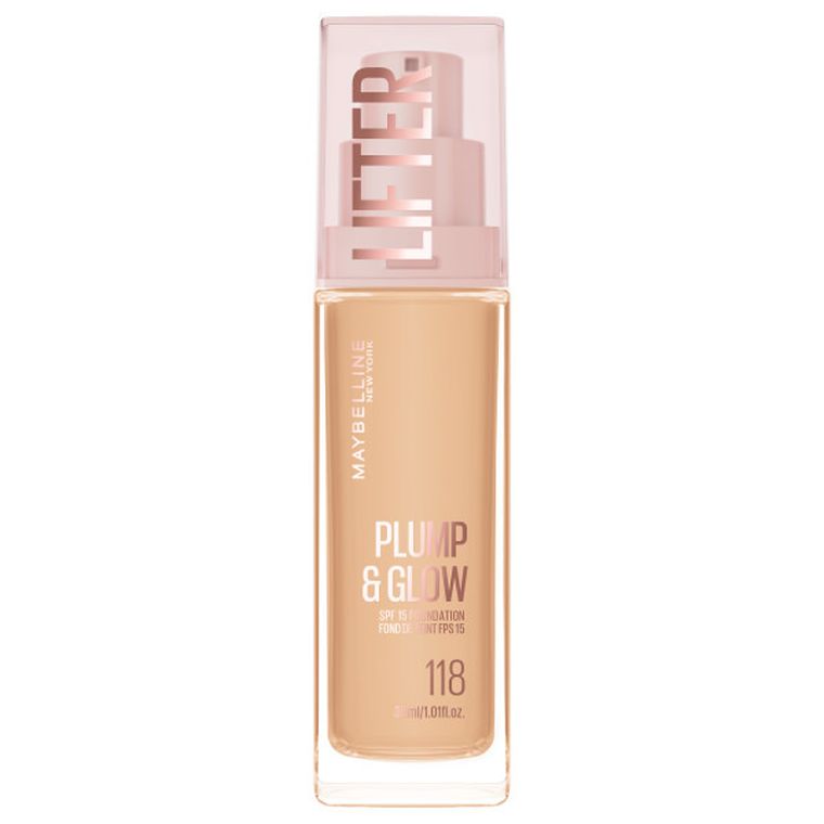 Maybelline, Lifter Plump & Glow, podkład rozświetlający, nr 118, 30 ml
