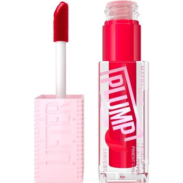 Maybelline, Lifter Plump, błyszczyk powiększający usta, nr 004, Red Flag, 5.4 ml