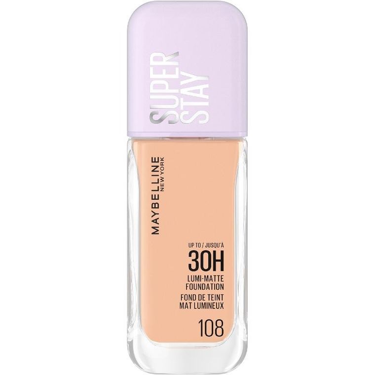 Maybelline New York, Super Stay 30h Lumi Matte, podkład matująco-kryjący, nr 108, 30 ml