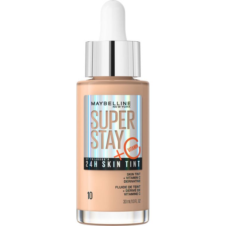 Maybelline, Super Stay 24H Skin Tint, długotrwały podkład rozświetlający z witaminą C, 10, 30 ml
