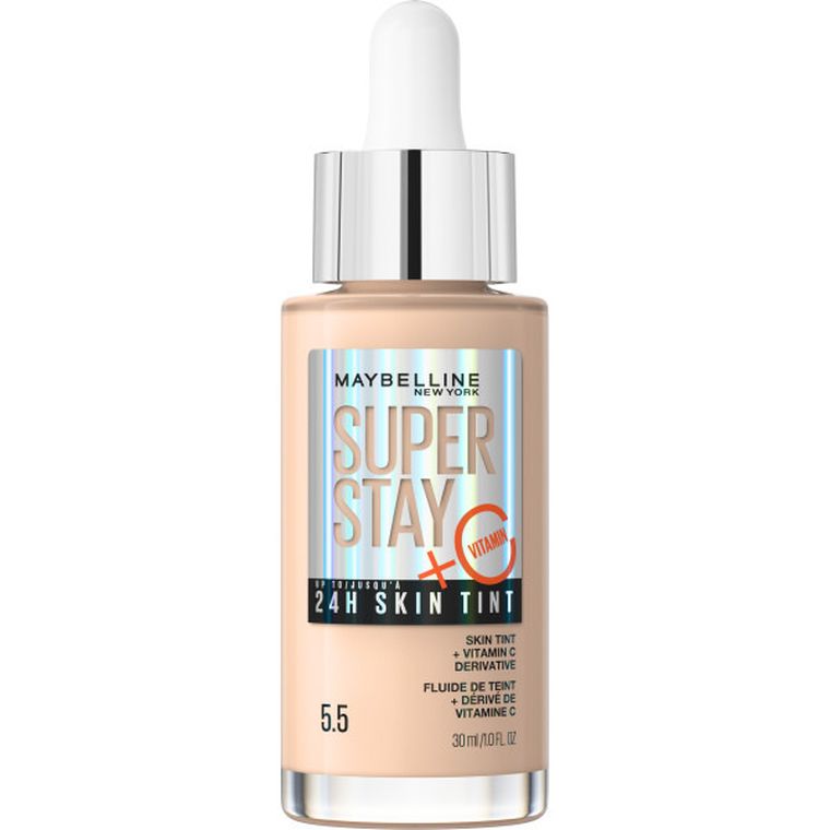 Maybelline, Super Stay 24H Skin Tint, długotrwały podkład rozświetlający z witaminą C, 5.5, 30 ml