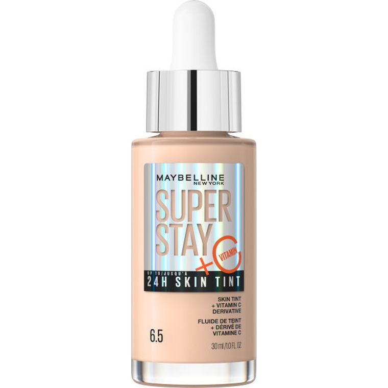 Maybelline, Super Stay 24H Skin Tint, długotrwały podkład rozświetlający z witaminą C, 6.5, 30 ml