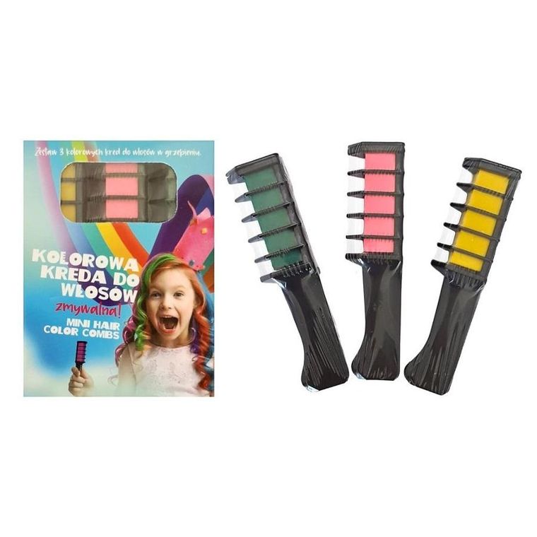 MCD, kreda do włosów w grzebieniu, 3 kolory