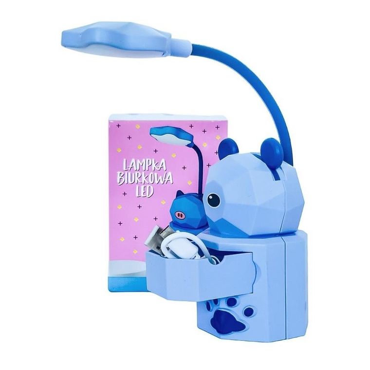 MCD, lampka biurkowa, LED, kotek, niebieski