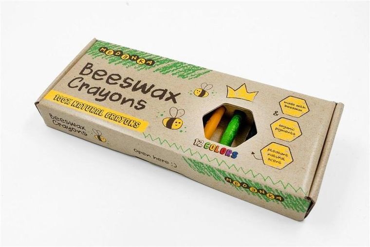 Medenka, kredki z wosku pszczelego, Classic, 12 kolorów