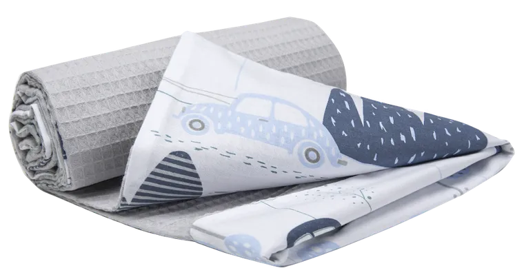 Medi Partners, Auta, Retro, kocyk, wafel, szary, 75-100 cm