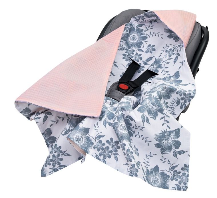 Medi Partners, Berry, otulacz do nosidełka, kocyk z kapturkiem, wafel, 85-85 cm