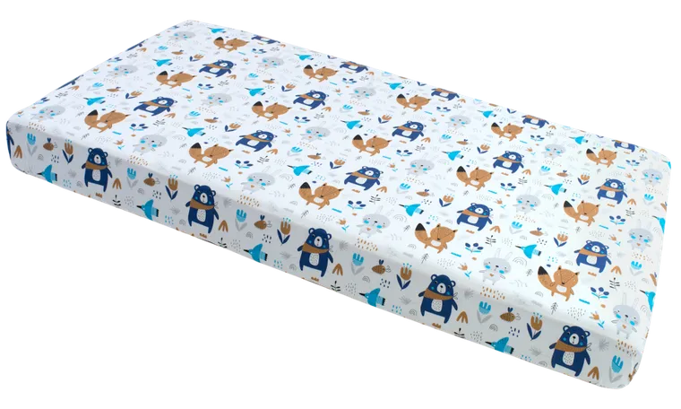 Medi Partners, Boho Animals, prześcieradło z gumką, beżowe, 60-120 cm