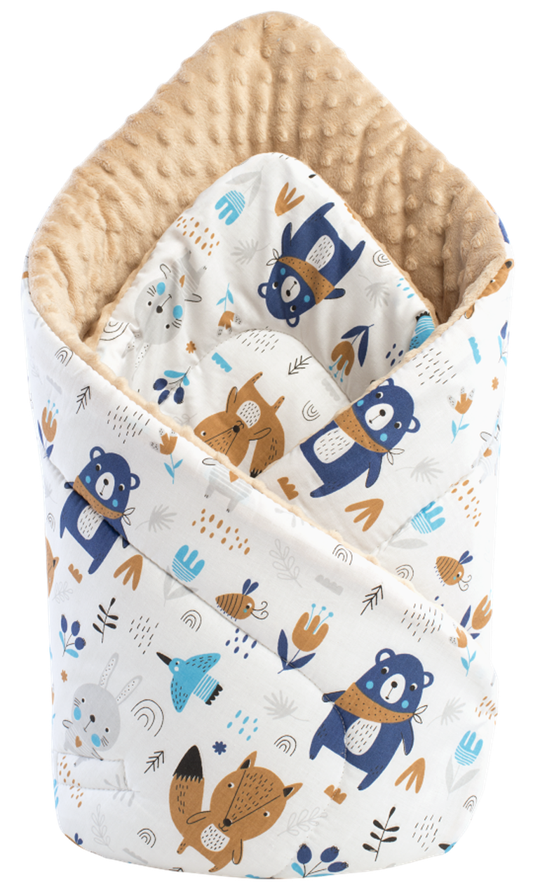 Medi Partners, Boho Animals, rożek niemowlęcy minky, beżowy