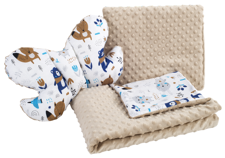 Medi Partners, Boho Animals, zestaw pościeli do wózka, beżowy