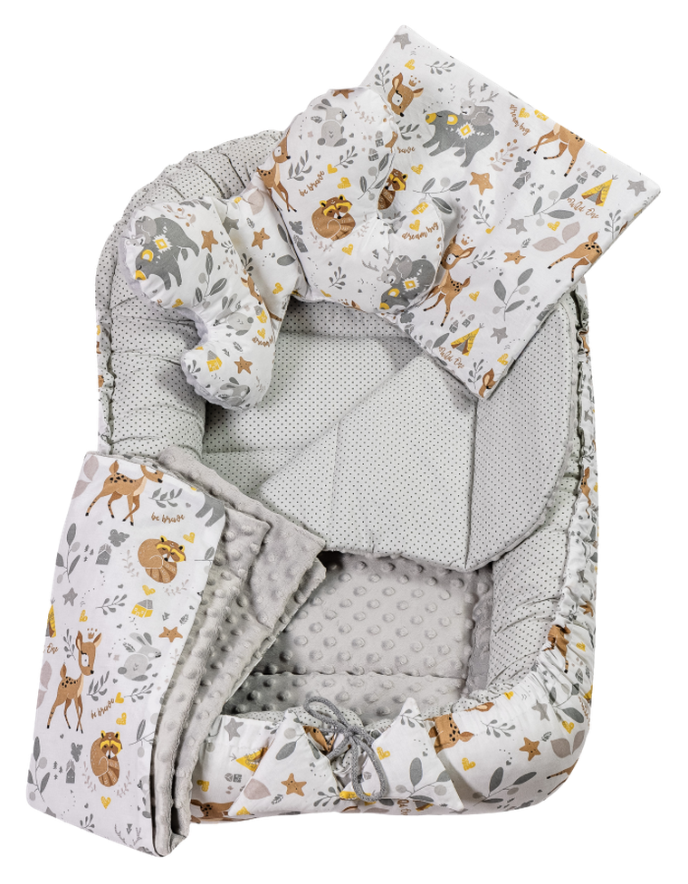 Medi Partners, Jelonki, gniazdo niemowlęce, kokon w zestawie, szary