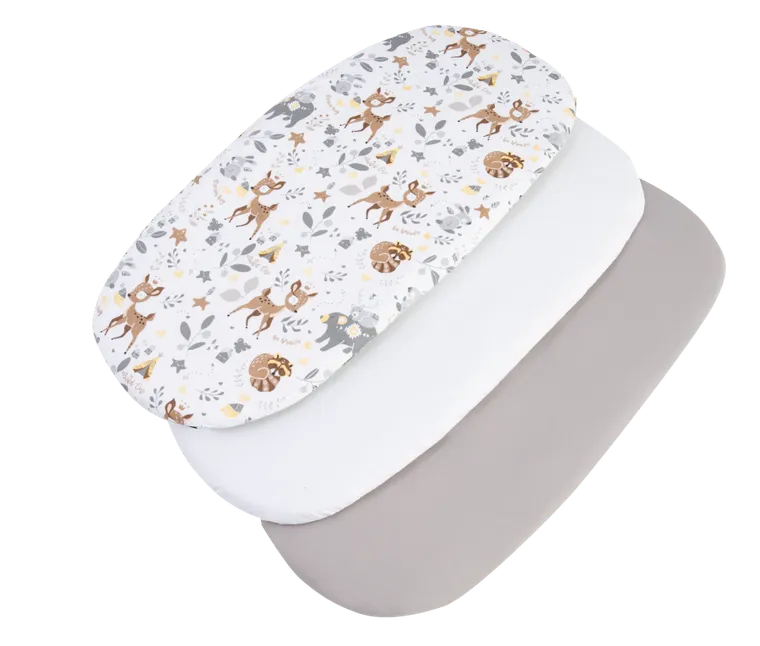 Medi Partners, Jelonki, prześcieradło z gumką do łóżeczka, bawełniane, 86-40 cm, 3 szt.